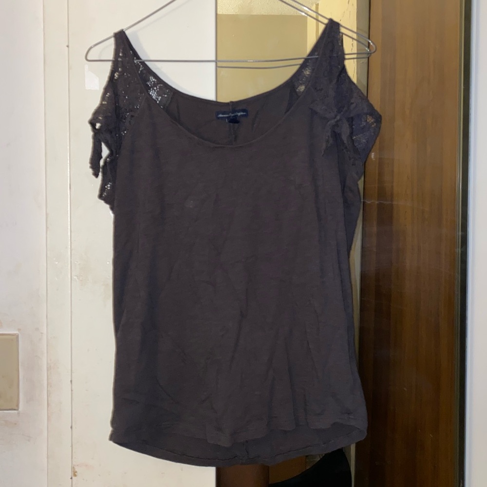 American Eagle Cold Shoulder Crochet Top